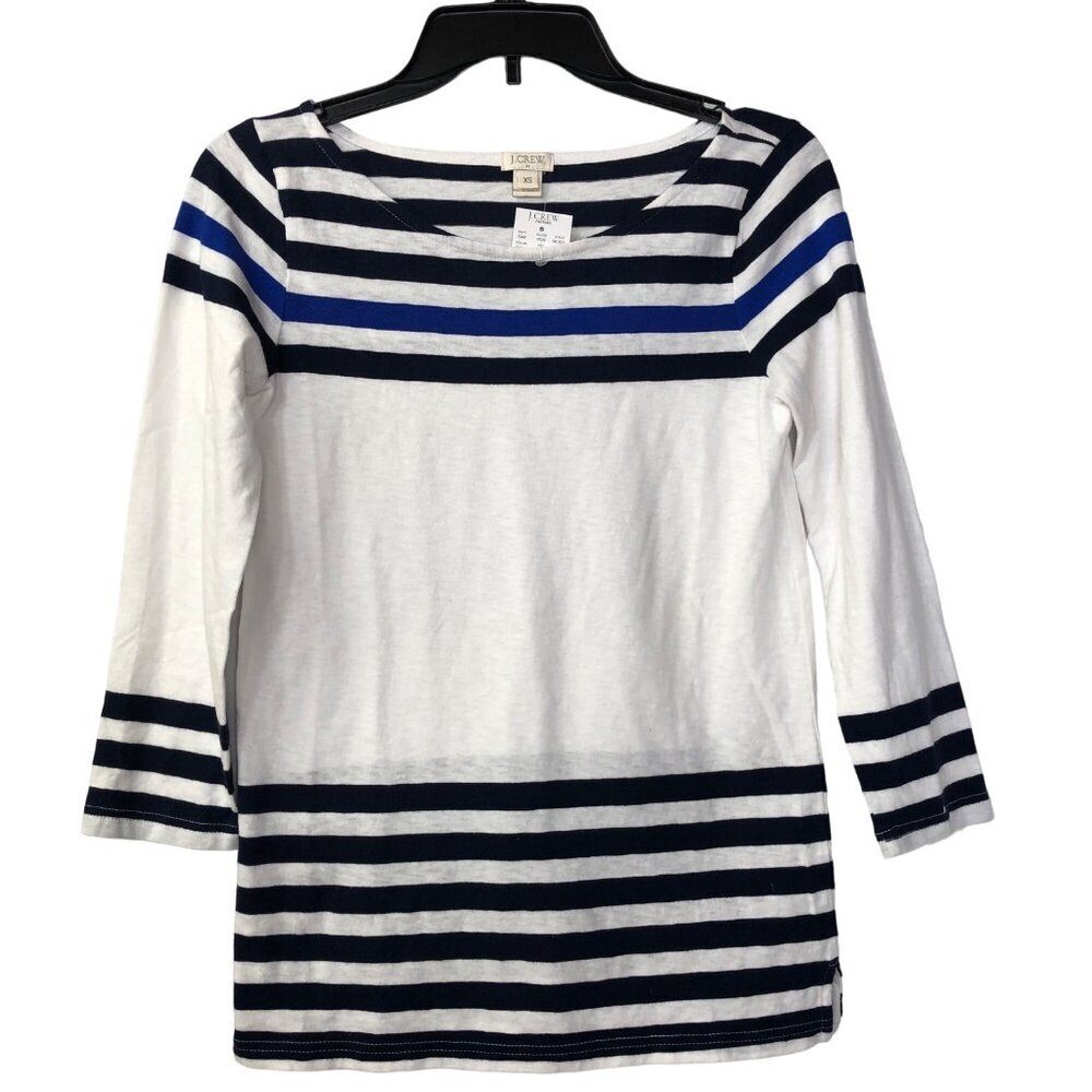 J CREW 3/4 STRIPED SLEEVE XS NEW WITH TAG